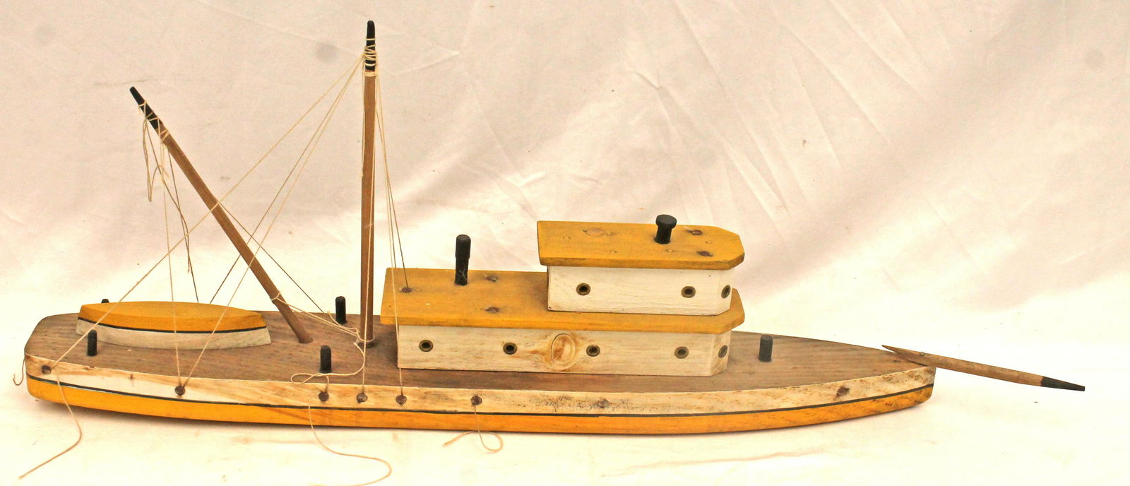 Vintage wooden painted boat model - 31" long x 11 1/2" tall (1 of 5)