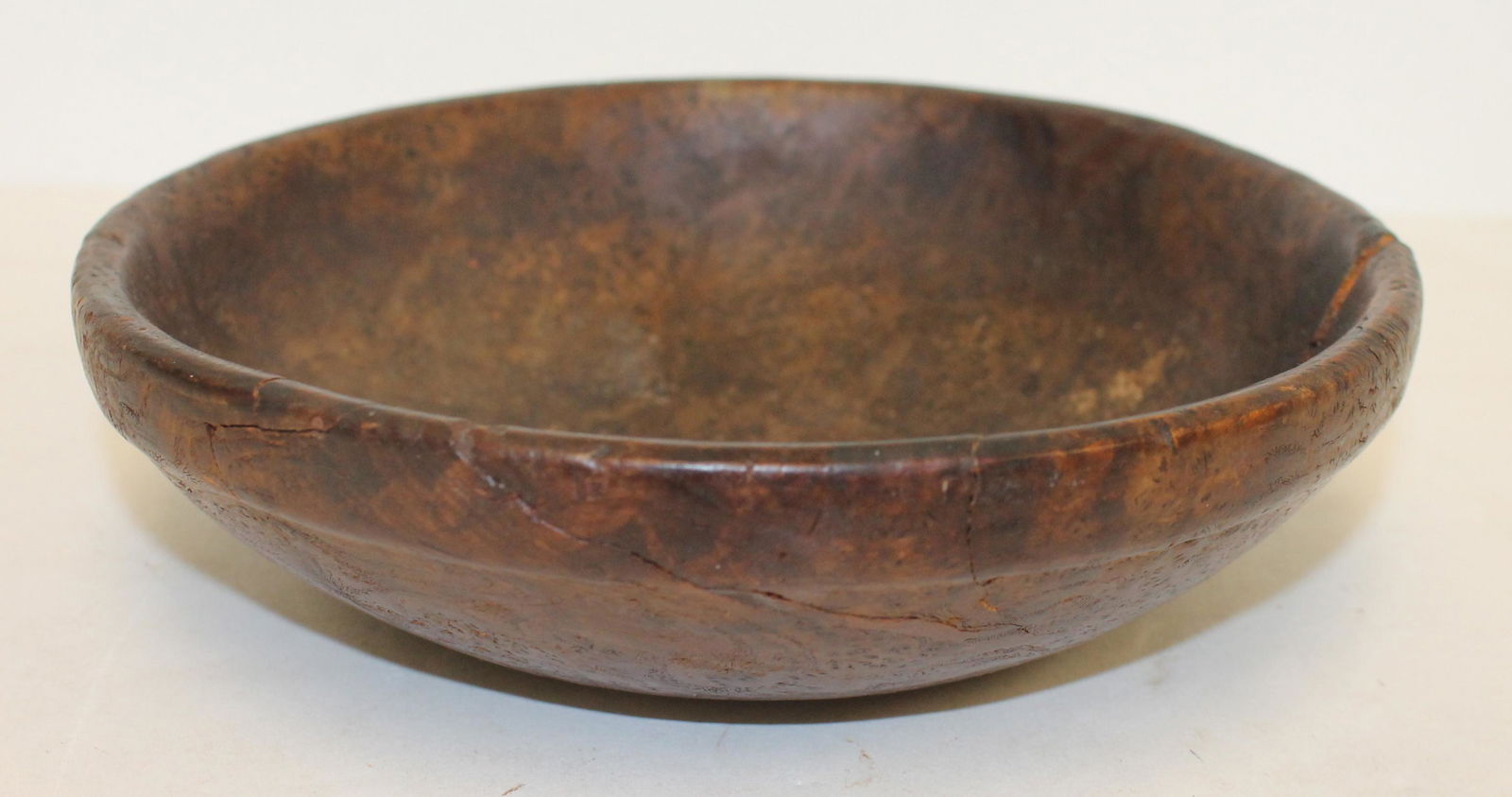 Antique small burl bowl - approx 7 1/2" diam (1 of 4)