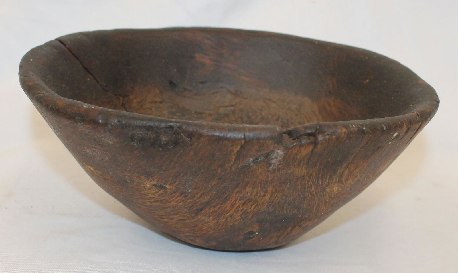 Antique small burl bowl - approx 8 1/4" x 8" (1 of 4)