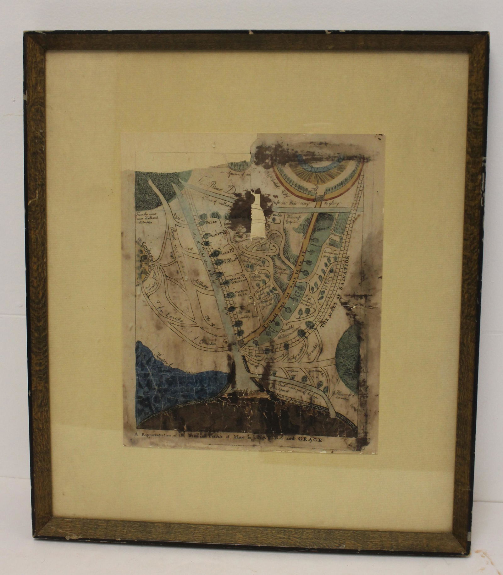 19thC hand colored etching of Northern New England, possibly VT - possibly a book plate or page from (1 of 6)