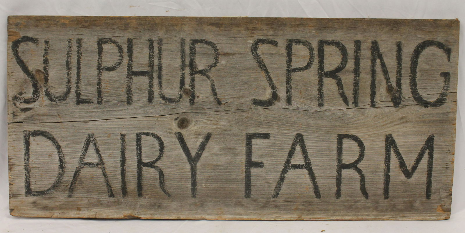 Wooden painted trade sign "Sulphur Spring Dairy Farm" - 18" tall x 40" wide (1 of 6)