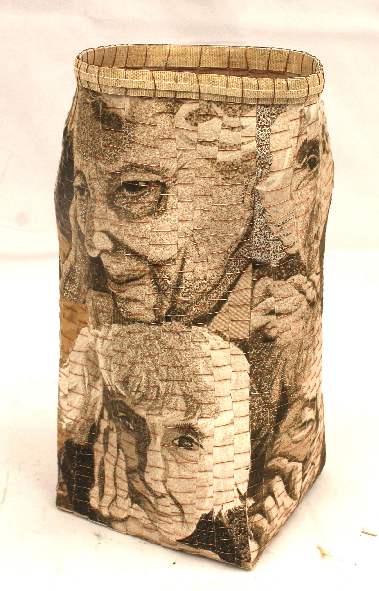 Jackie Abrams fiber art "Faces Woven" - 11 1/2" tall - We have teamed up with Brattleboro (VT) (1 of 5)