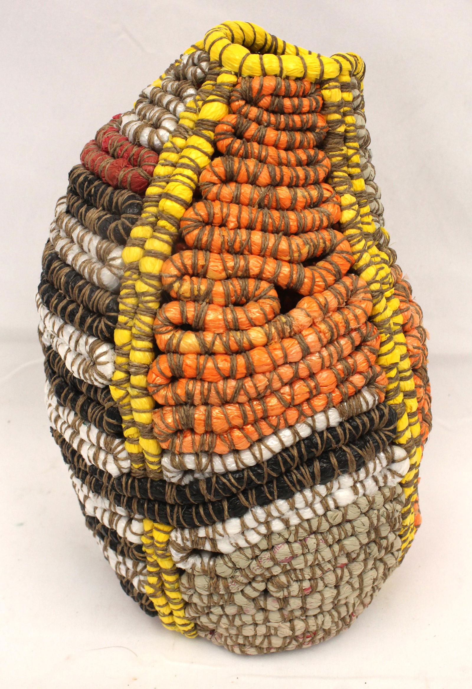Jackie Abrams fiber art "Material Conversation with Josh" - 10" tall - We have teamed up with (1 of 5)