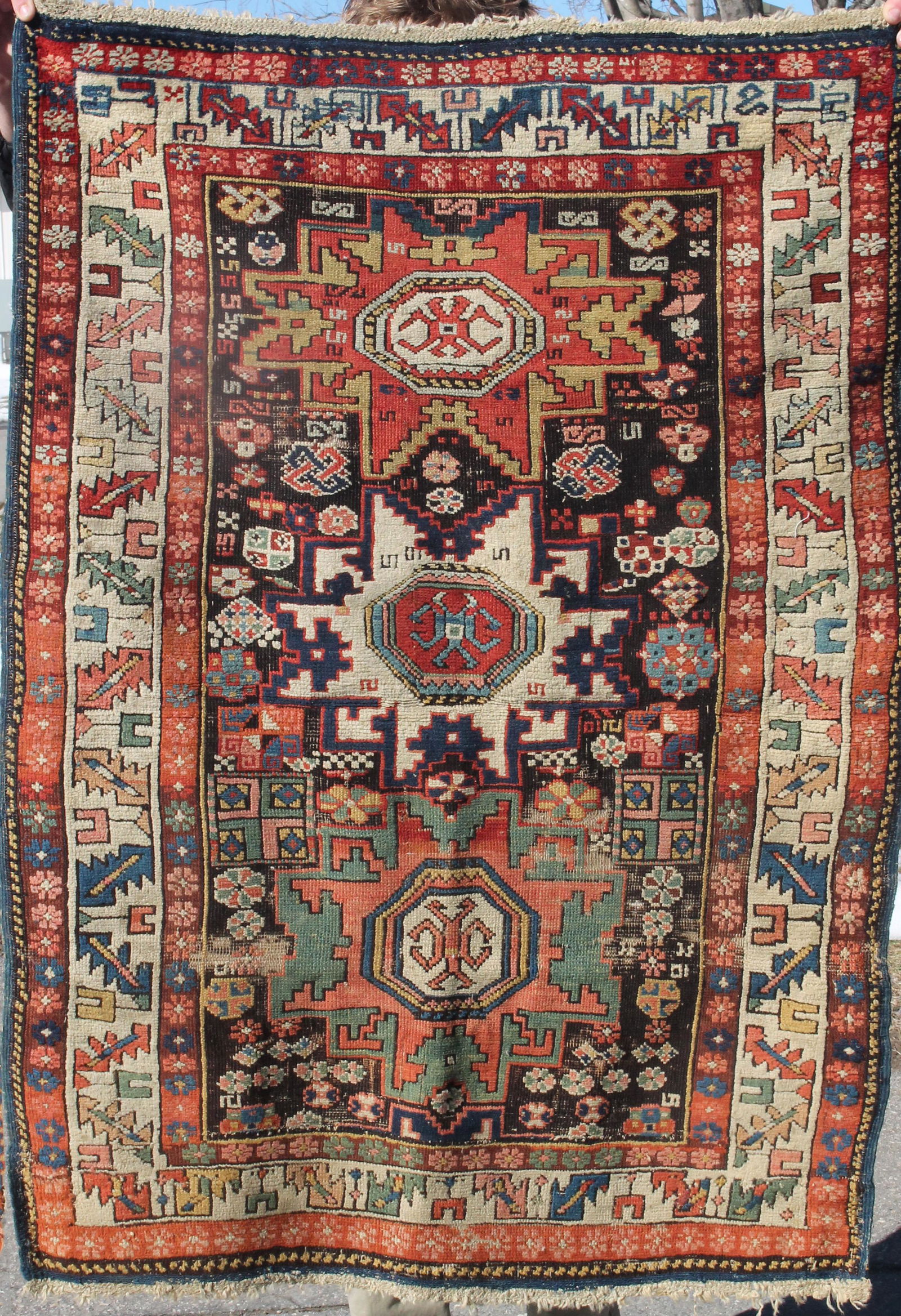 Caucasian Oriental area rug - 2'10"x4'3" (1 of 4)