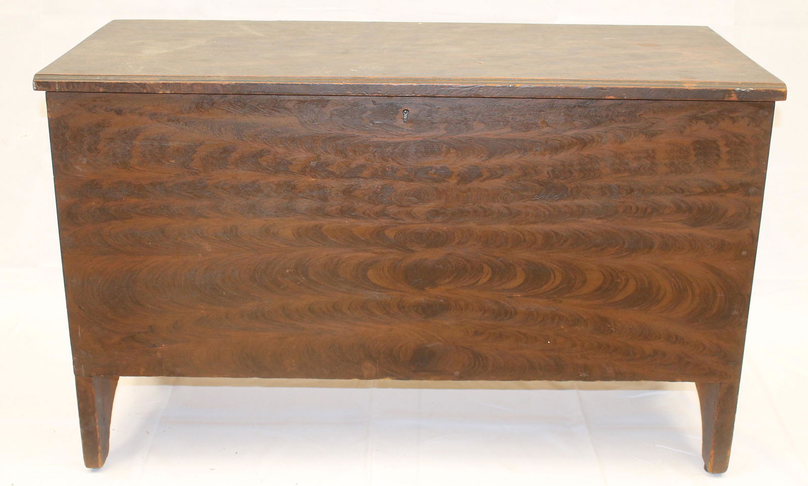 Antique grain painted blanket chest on bootjack feet - 23" tall x 37" wide x 16 1/2" deep (1 of 4)
