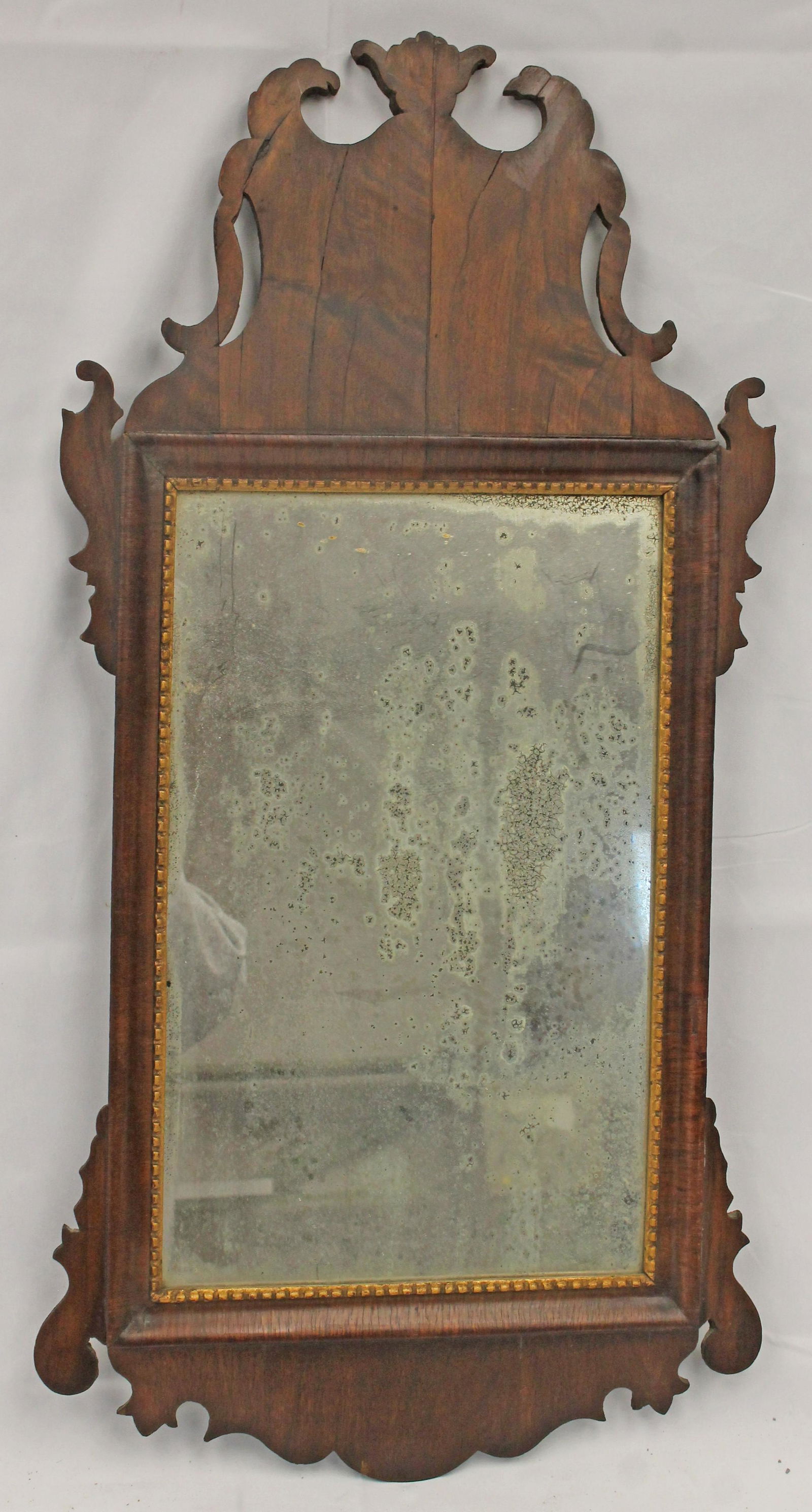 Antique QA mahogany mirror - 31" tall (1 of 4)