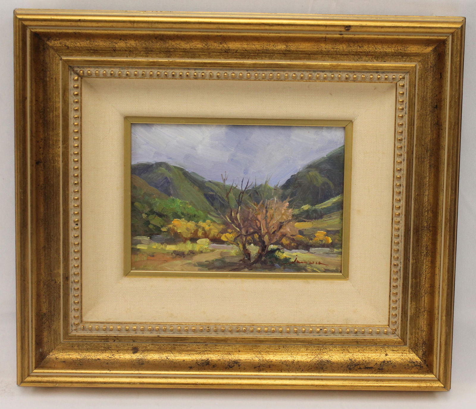 Junn Roca (CA artist) o/c winter scene titled "Wildwood Park" - This was done in plein air at (1 of 4)