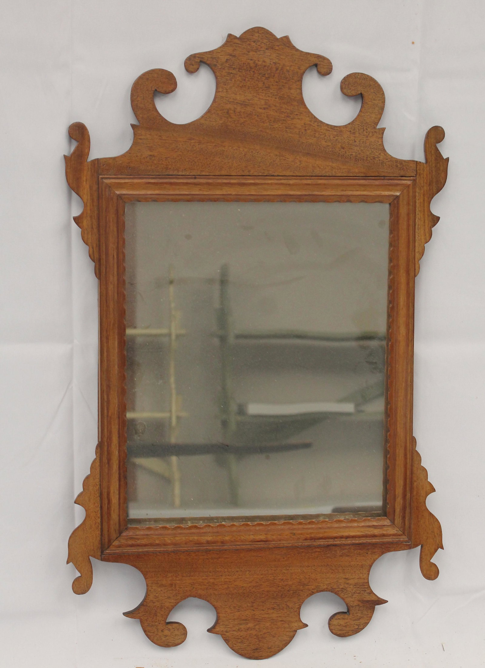 Antique Chippendale mahogany mirror - 23" tall: Antique Chippendale mahogany mirror - 23" tall