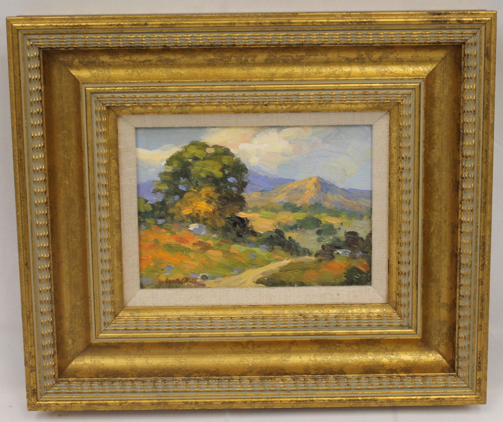 Junn Roca (CA artist) o/c landscape titled "San Fernando Valley" - Roca is a Southern CA artist & (1 of 4)