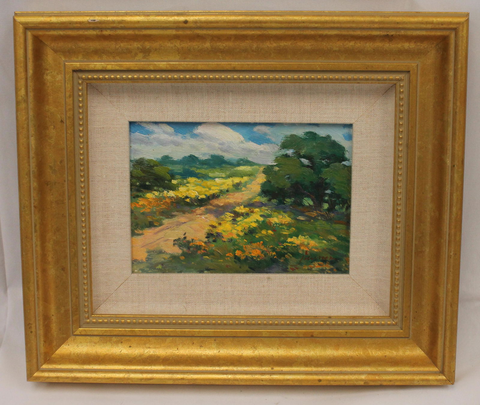 Junn Roca (CA artist) o/c landscape titled "Spring at Bonelli Park" - Roca is a Southern CA artist & (1 of 4)