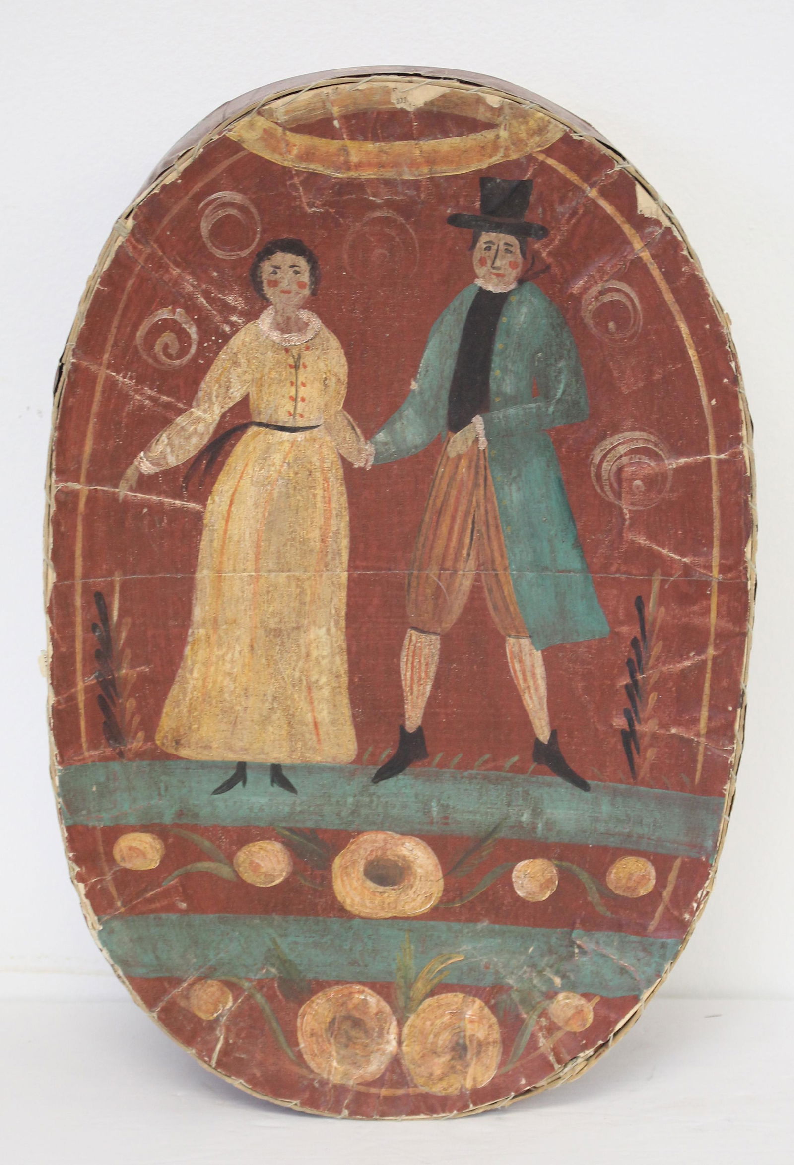 Antique PA Ditch/German wallpaper box - 5 1/4" tall x 15 1/2"x10" (1 of 8)