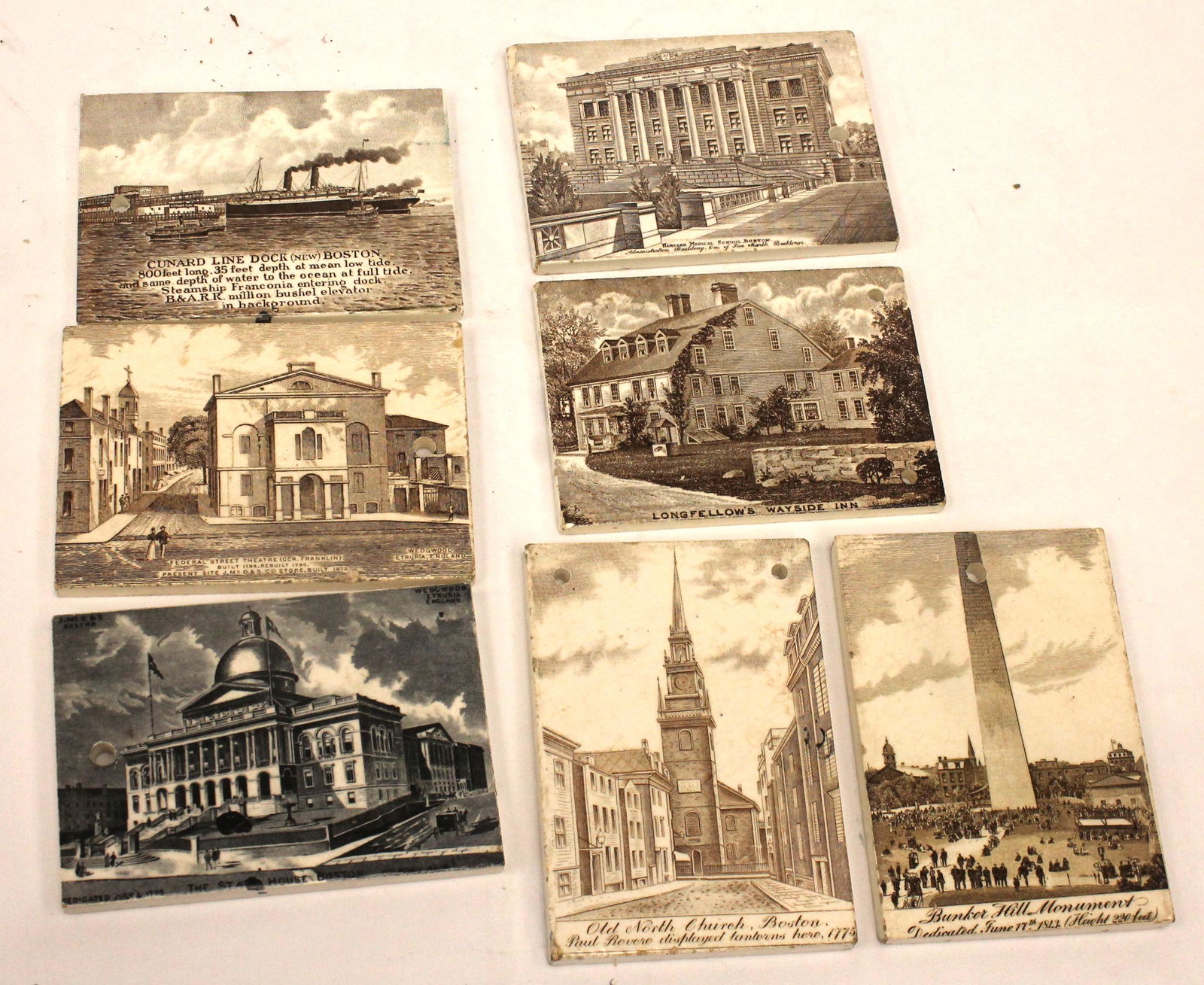 Lot of 7 Wedgwood tile calendars from Jones McDuffee & Stratton Corp'n Crockery, China & Glass (1 of 7)