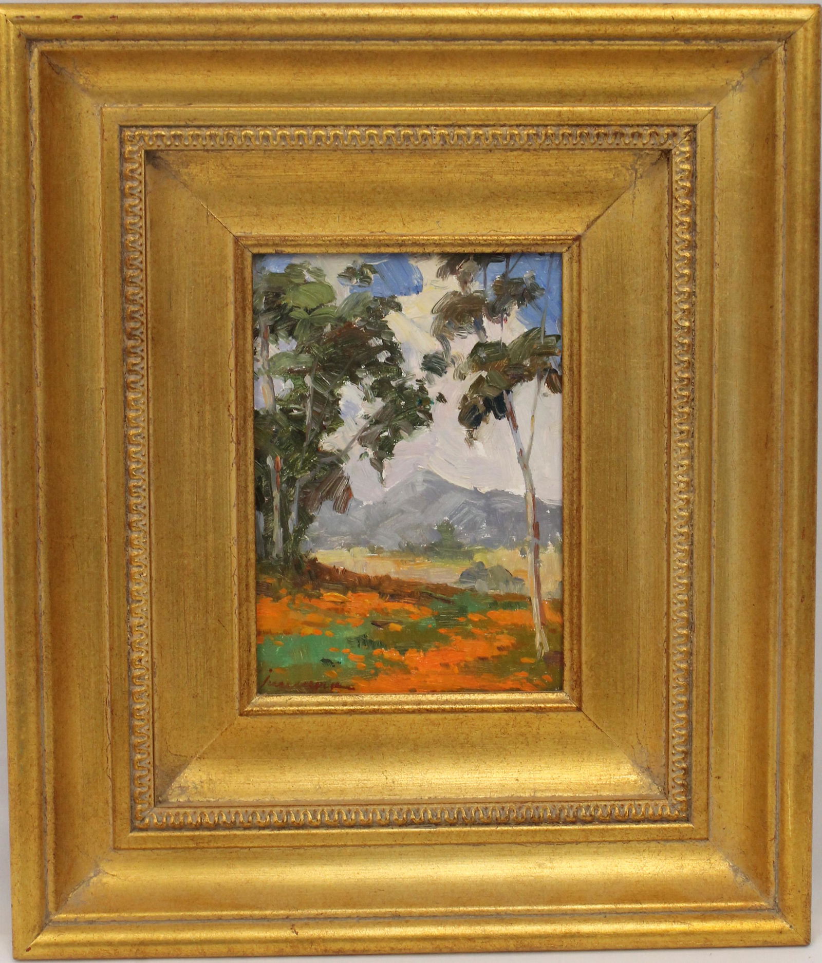 Junn Roca (CA artist) o/c landscape titled "California Poppies" - Roca is a Southern CA artist & (1 of 4)