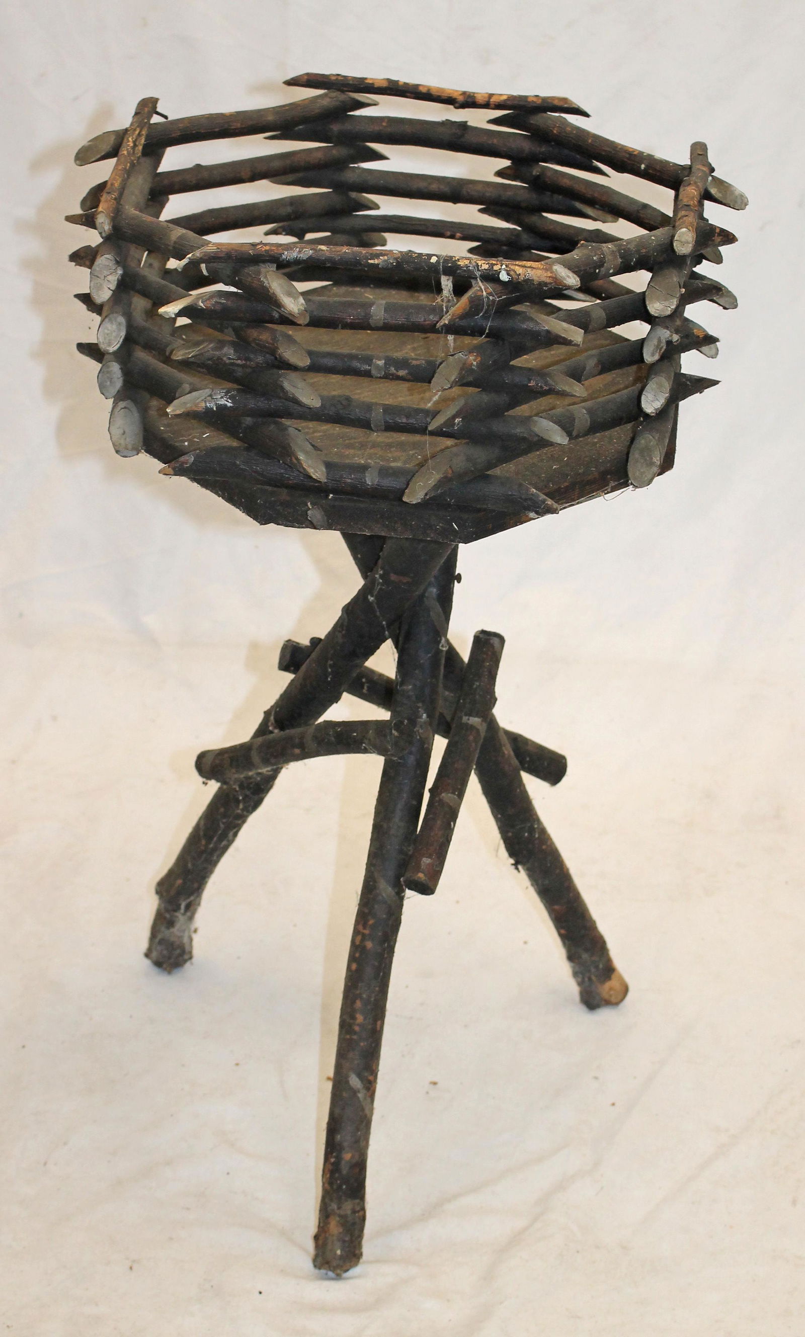 Antique Adirondack plant stand - 26" tall x 15" wide (1 of 3)