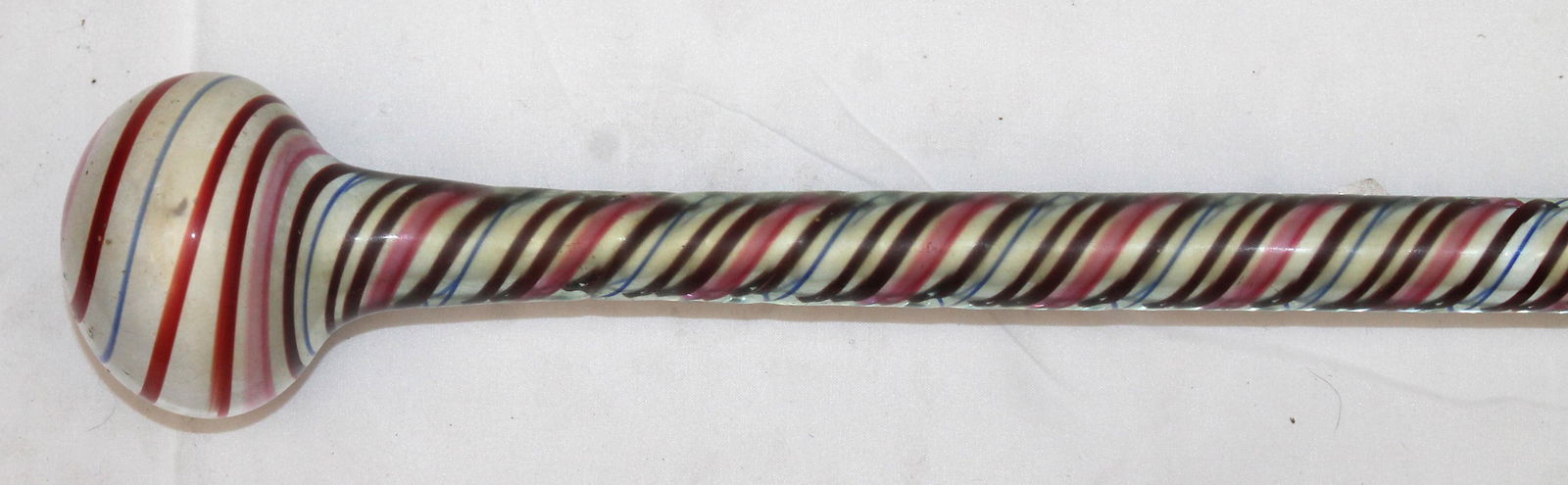 Red, White Blue & Pink Candy Stripe Swirl, Glass Blowers Whimsy Cane/ Parade Baton - 58" (1 of 5)