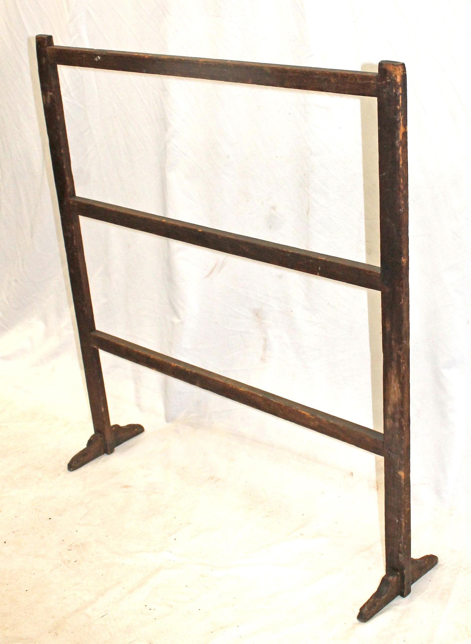Antique wooden 3 tier drying rack - 42" tall x 37 1/2" wide (1 of 3)