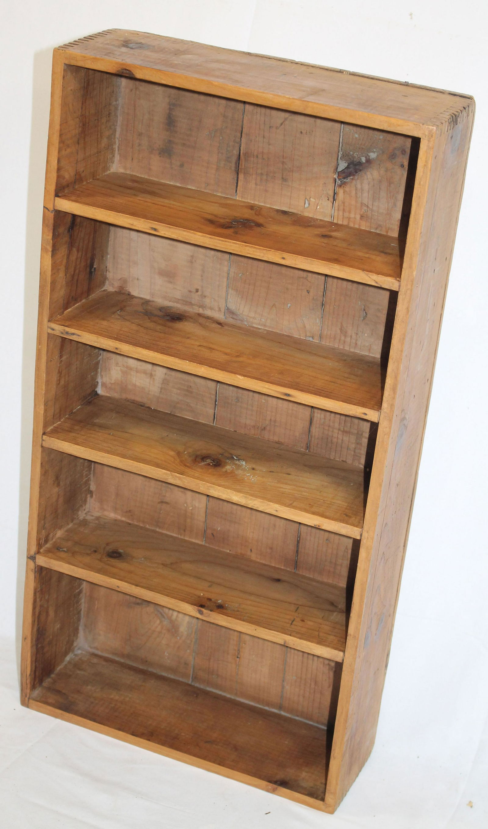 Wooden 5 tier hanging wall shelf - 27 1/2" tall x 14" wide x 5" deep (1 of 3)