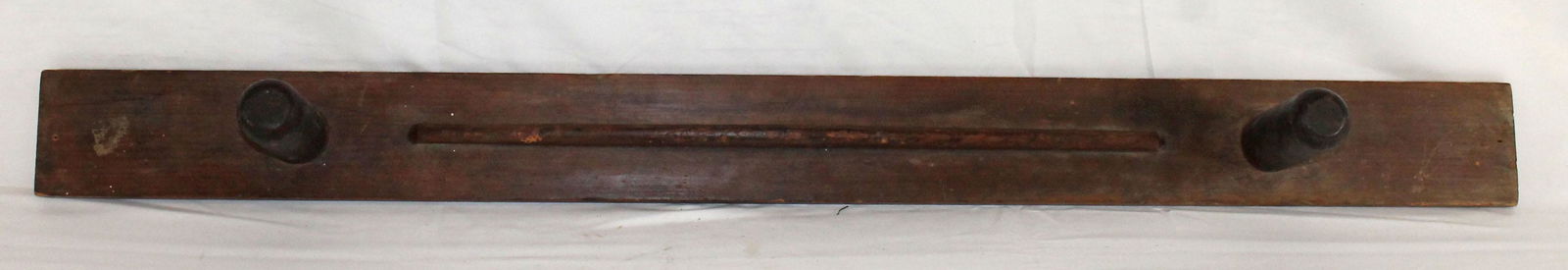 Antique wooden hanging rack w 2 large pegs  - 42" long (1 of 5)