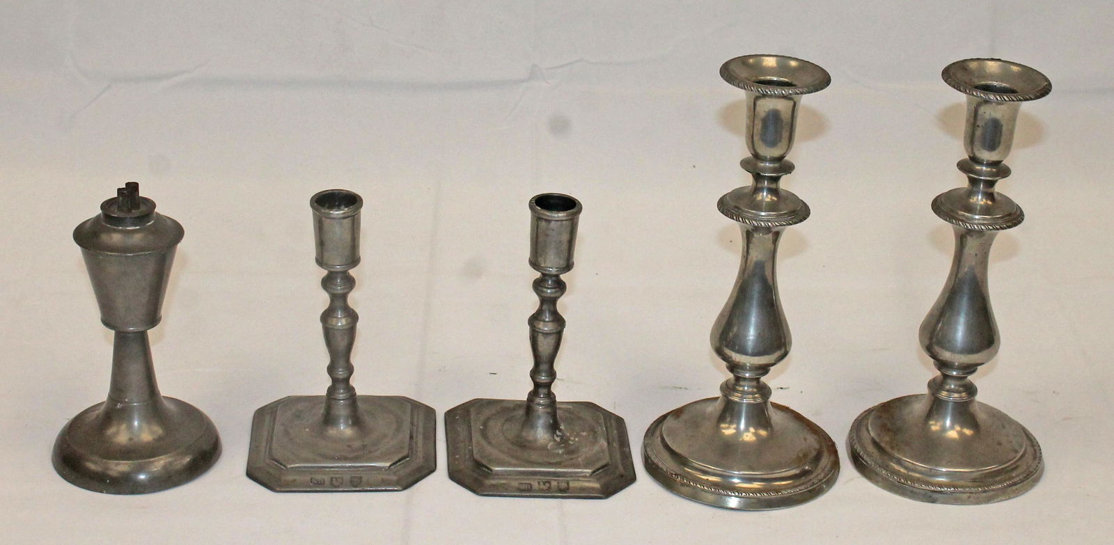 Lot of pewter candlesticks - 6"-9" (1 of 9)