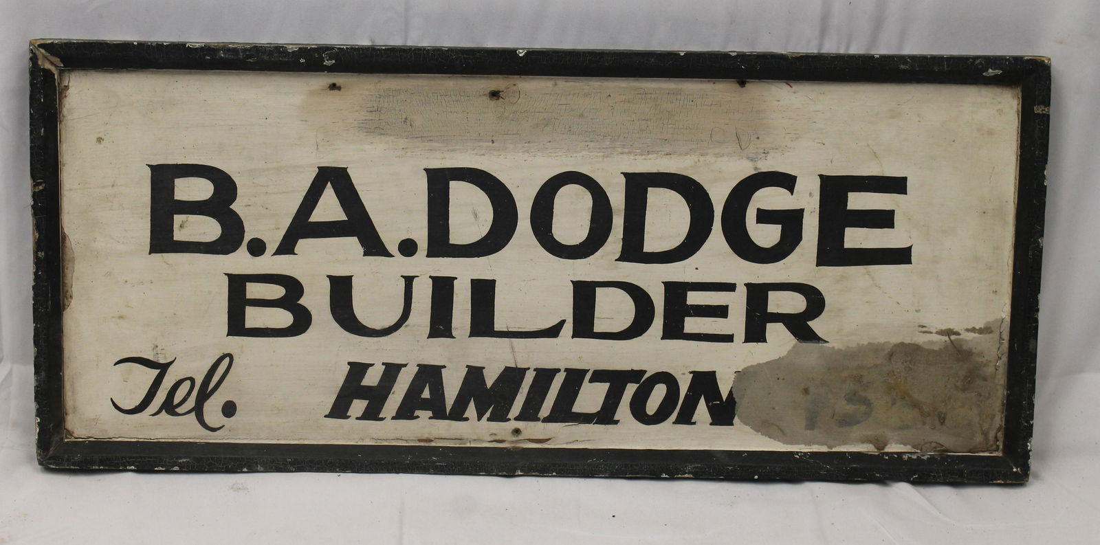 Wooden painted sign "B.A. Dodge Builder Hamiltonâ€¦" - 13 1/2"x31" (1 of 2)
