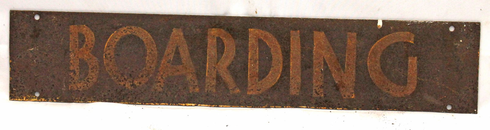 Sheet iron trade sign "Boarding" - 4" x 20 1/2" (1 of 2)