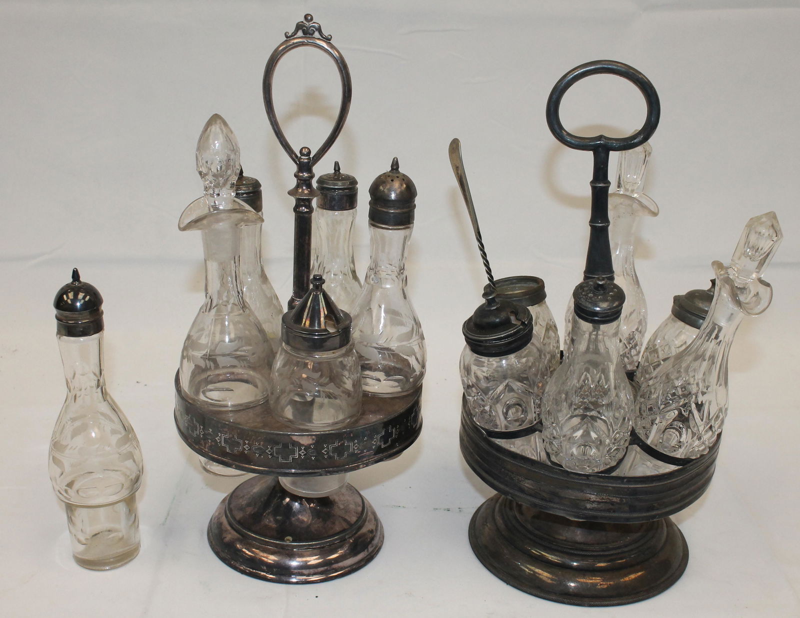 Lot of 2 silverplate complete caster sets (1 of 3)