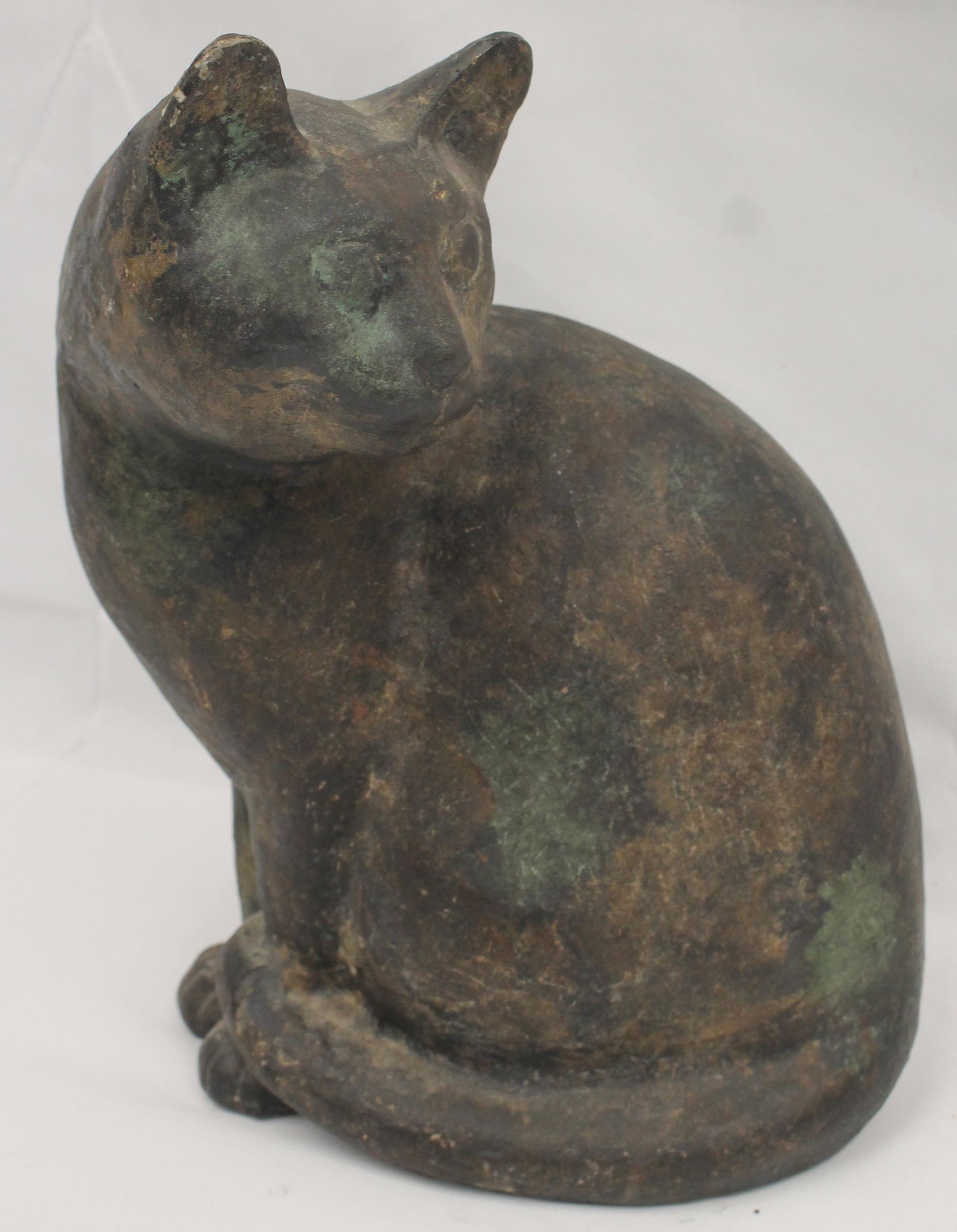 Cast metal cat sculpture - 12 1/4" tall (1 of 4)