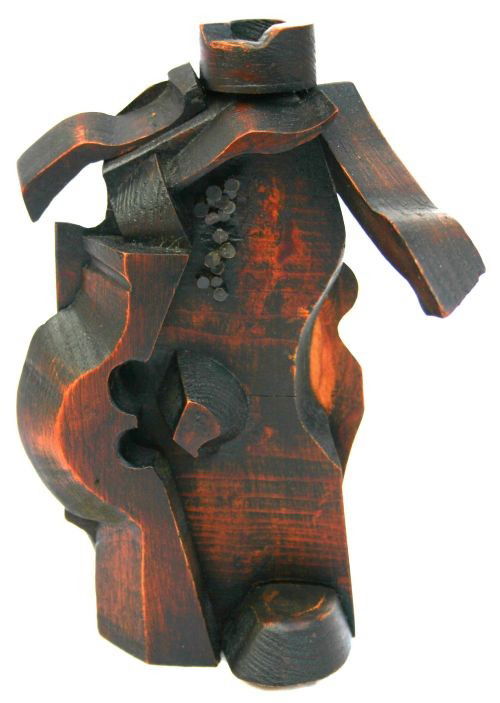 unsgnd Mathias Goeritz (Mexican 1915-1990) modern: unsgnd Mathias Goeritz (Mexican 1915-1990) modern carved wooden sculpture - 8" tall - from a prominent collection