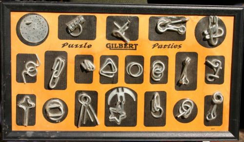 orig framed package "Gilbert" party puzzle select: orig framed package "Gilbert" party puzzle selection - 10 1/2"x 18 1/2"