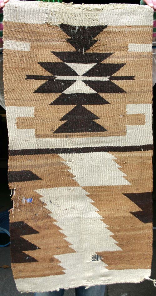 antique Native American saddle blanket - probably: antique Native American saddle blanket - probably Navajo - 19"x36"