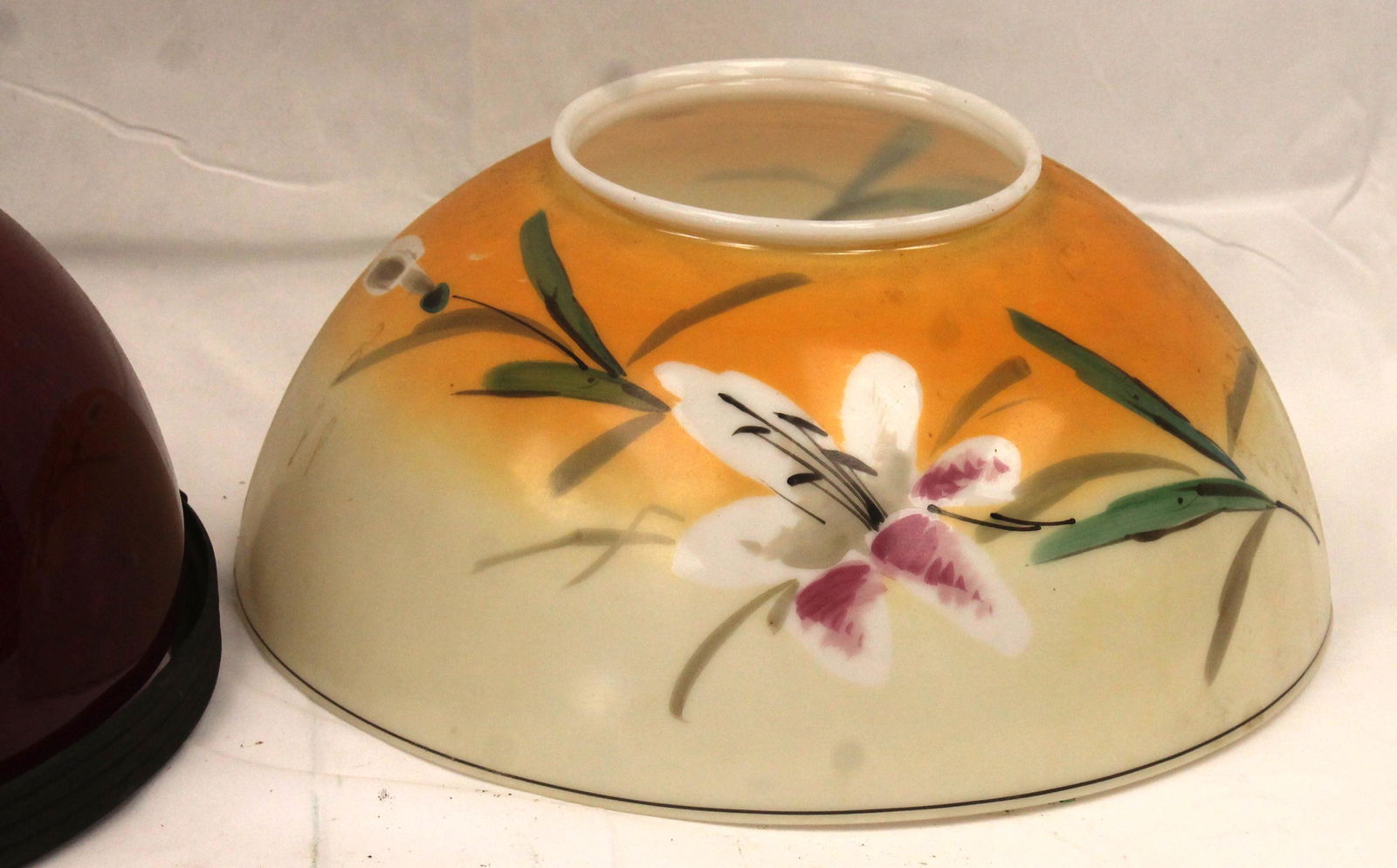 Hand painted glass lamp shade - 13 1/2" diam (1 of 1)