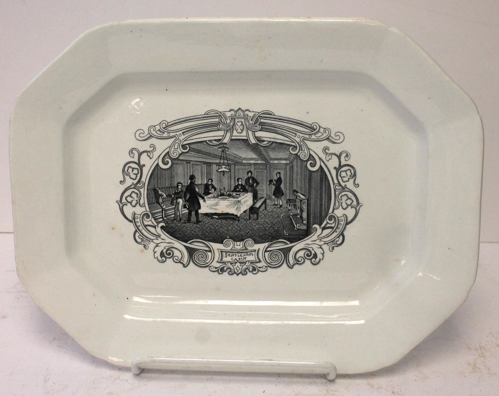 James & Thomas Edwards 13 5/8" platter "Boston Mails Gentlemens Cabin" (1 of 5)