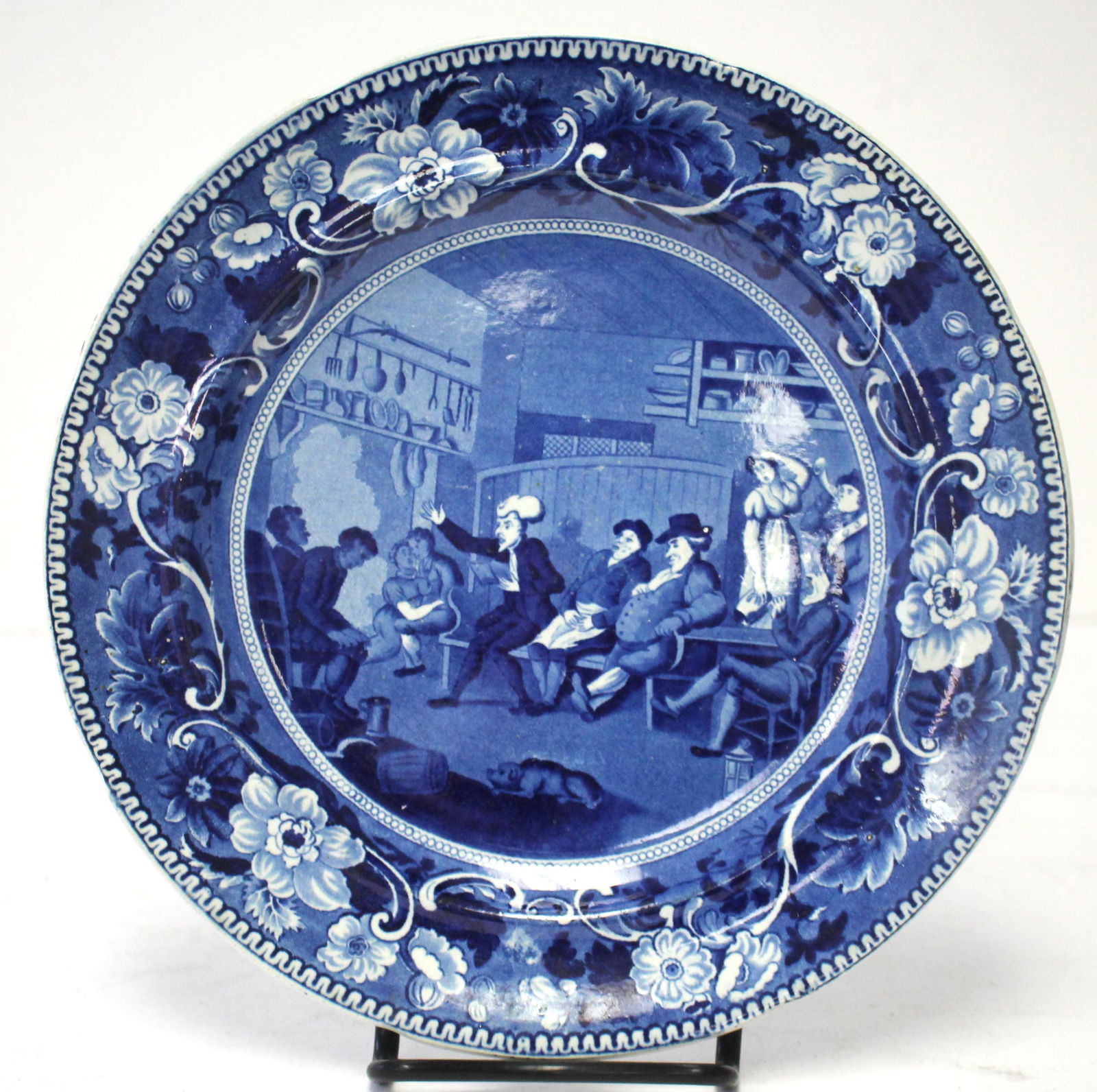 Clews dark blue 8 3/4" plate "Dr Syntax Leading His Tour" (1 of 4)