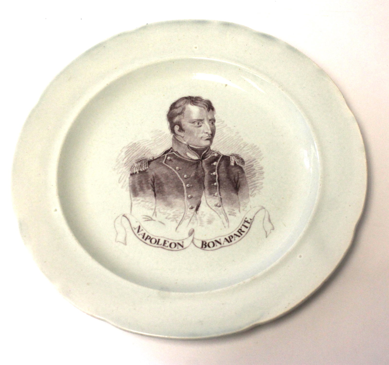 ca 1800-1815 Pearlware 10" plate "Napoleon Bonapart": ca 1800-1815 Pearlware 10" plate "Napoleon Bonapart"