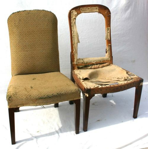 rare pr of ca 1790-1810 period Hepplewhite Salem, M: rare pr of ca 1790-1810 period Hepplewhite Salem, MA inlaid back stool chairs - need reupholstering