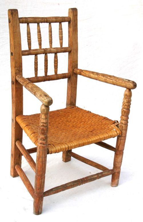 ca 1680-1700 North American red elmwood Carver type: ca 1680-1700 North American red elmwood Carver type side chair from Northern US or Canada - 36" tall - 14" seat height