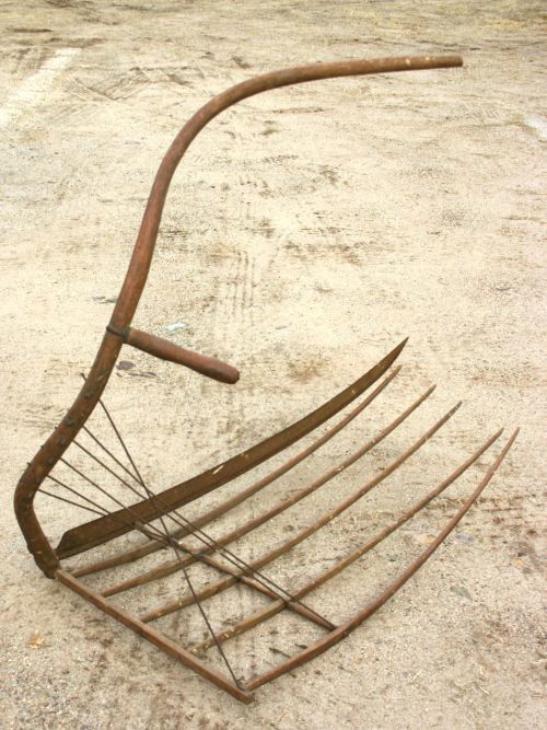 great form & condition antique scythe w wheat or: great form & condition antique scythe w wheat or hay gatherer