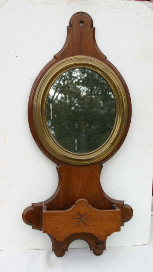 antique Welsh brush mirror - 28" tall: antique Welsh brush mirror - 28" tall