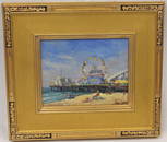 Junn Roca o/bd "Santa Monica Pier" plein air painting - Roca is a Southern CA artist & member of the