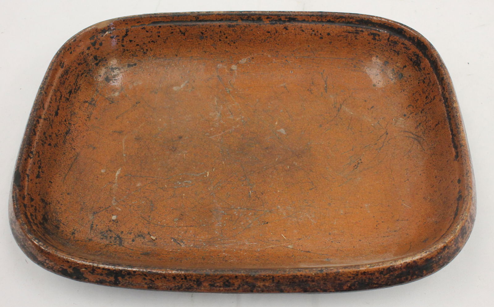 Antique redware loaf dish - 11"x8 1/2": Antique redware loaf dish - 11"x8 1/2"