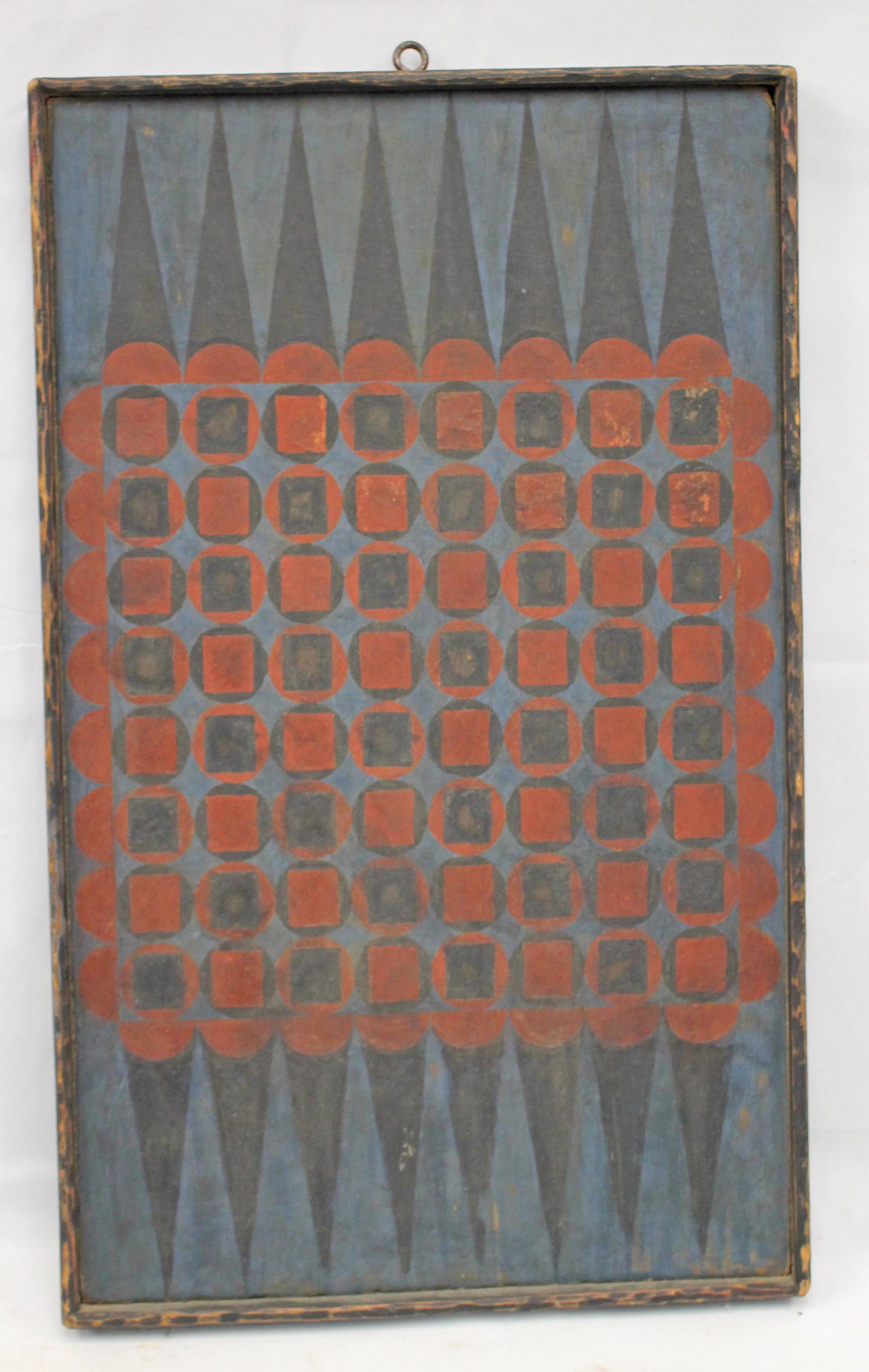 Carved wood & painted gameboard - 23 1/2"x14": Carved wood & painted gameboard - 23 1/2"x14"