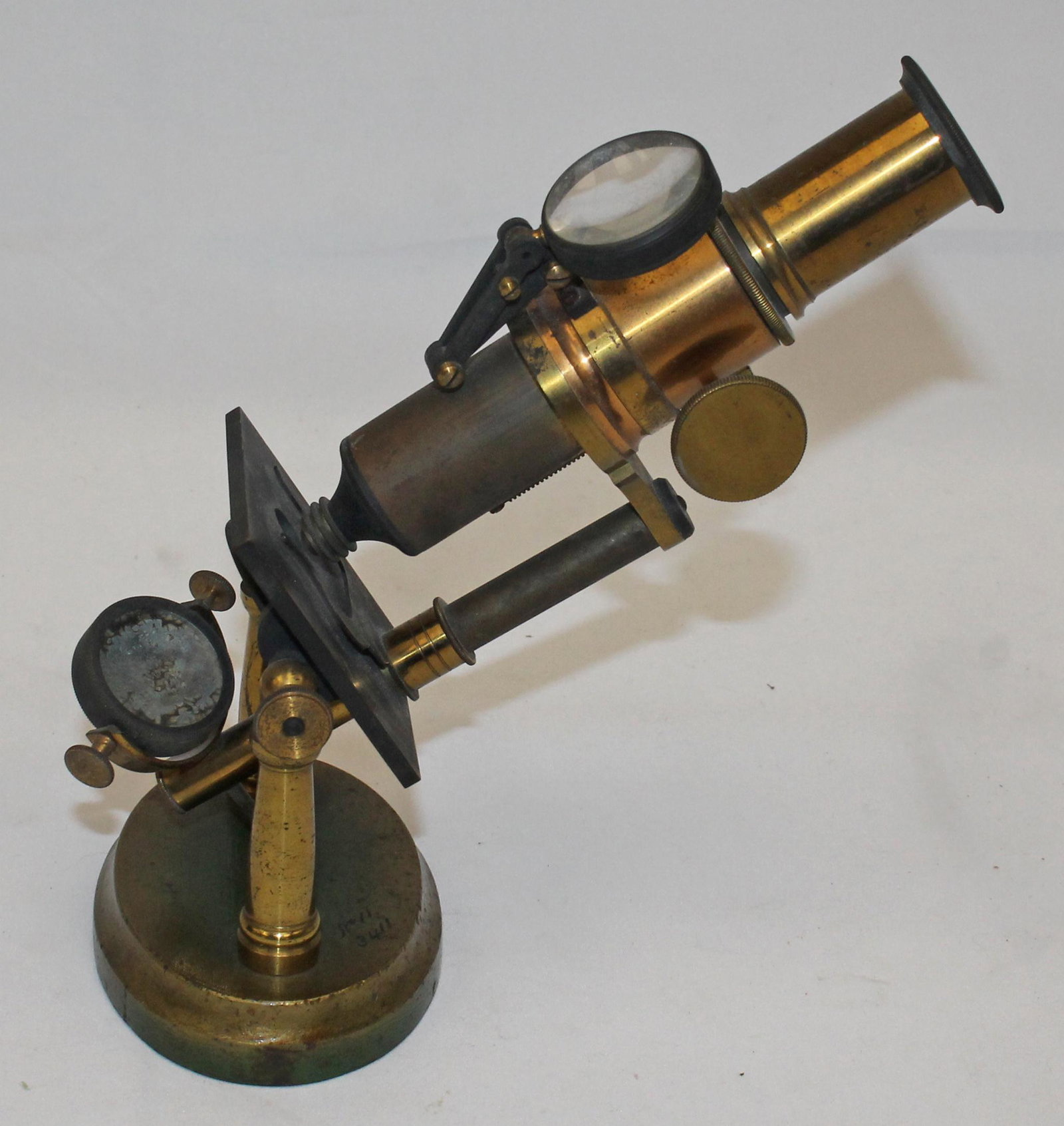 Antique microscope - approx 8" tall: Antique microscope - approx 8" tall