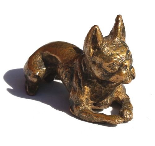 sgnd Tiffany Studios 2" bronze Terrier dog paperw: sgnd Tiffany Studios 2" bronze Terrier dog paperweight