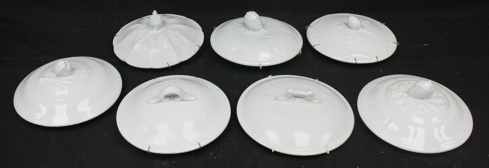 Lot of 7 ironstone lids (These were being used in the house as wall hangings): Lot of 7 ironstone lids (These were being used in the house as wall hangings)