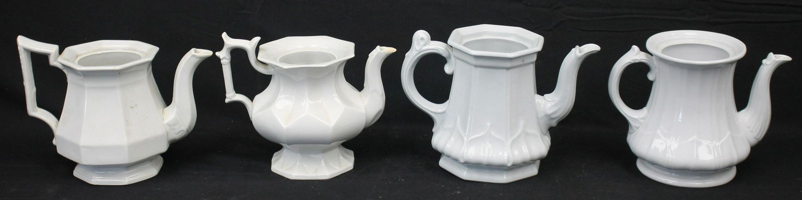 Lot of 4 ironstone teapots (no lids) (1 of 7)