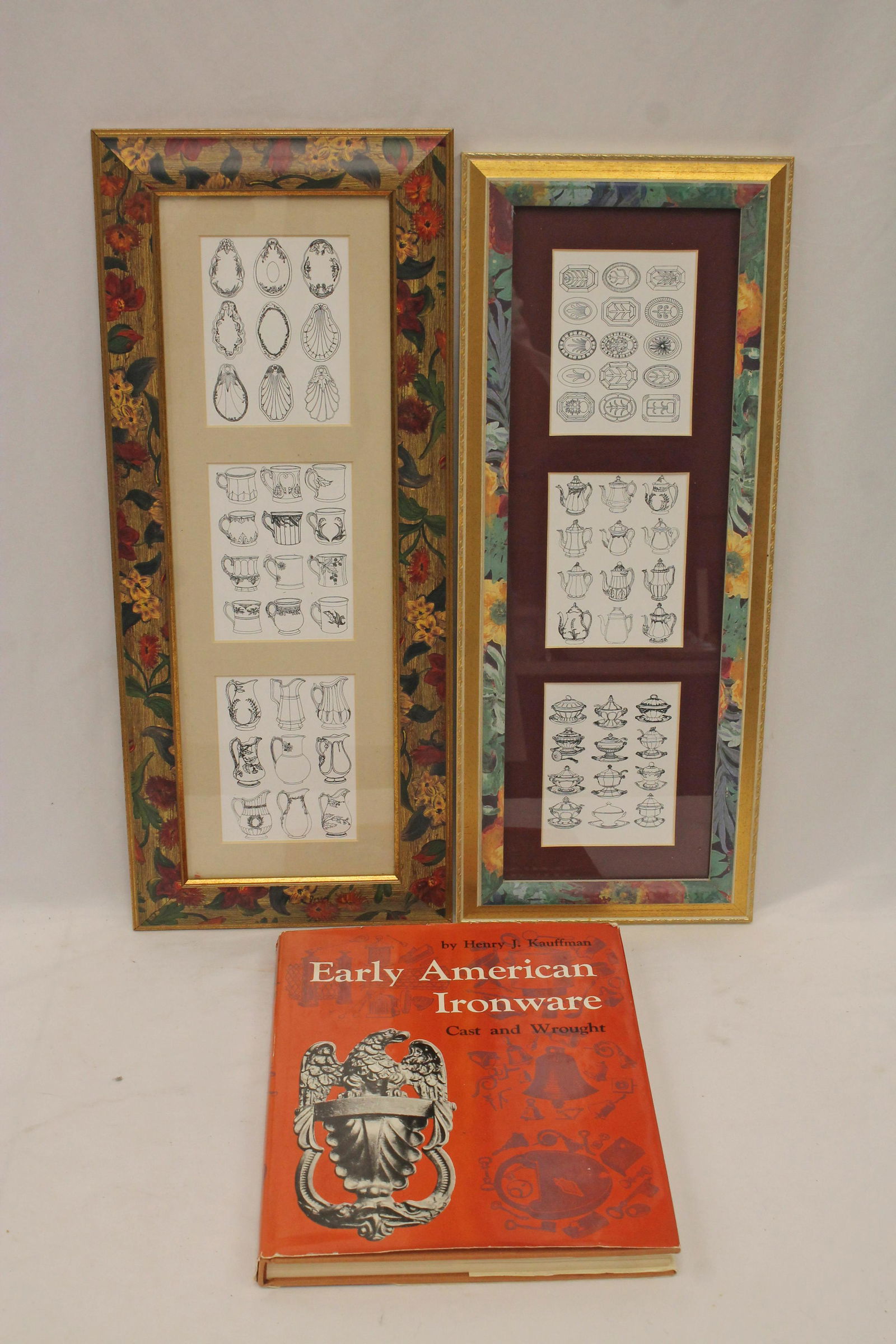 Lot of 2 ironstone identification framed illustrations together with an ironstone reference book (1 of 7)