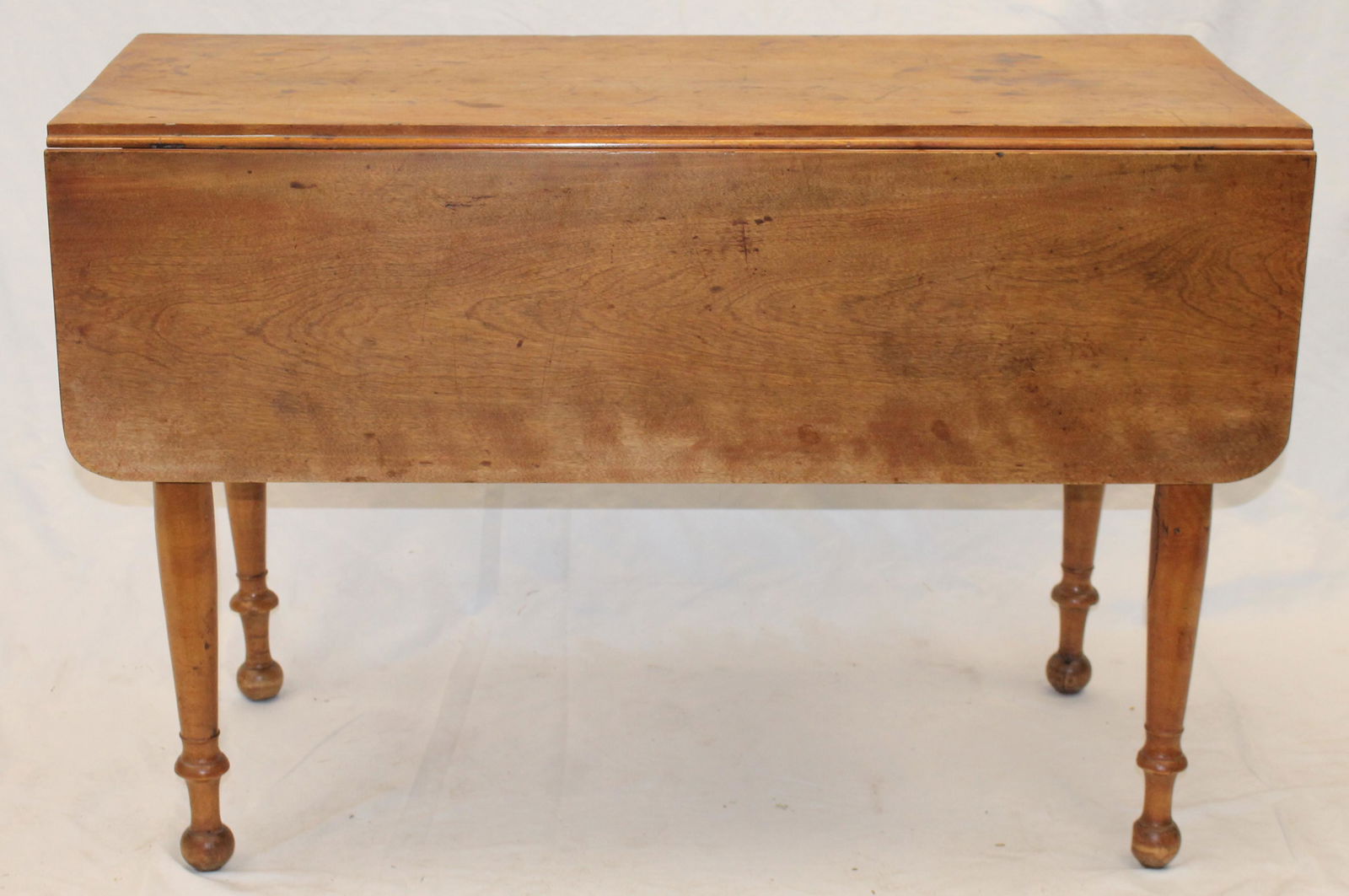 Country Sheraton dropleaf table - 28" tall x 17 1/2" wide (w 11 1/2" leaves) x 42" long (1 of 4)