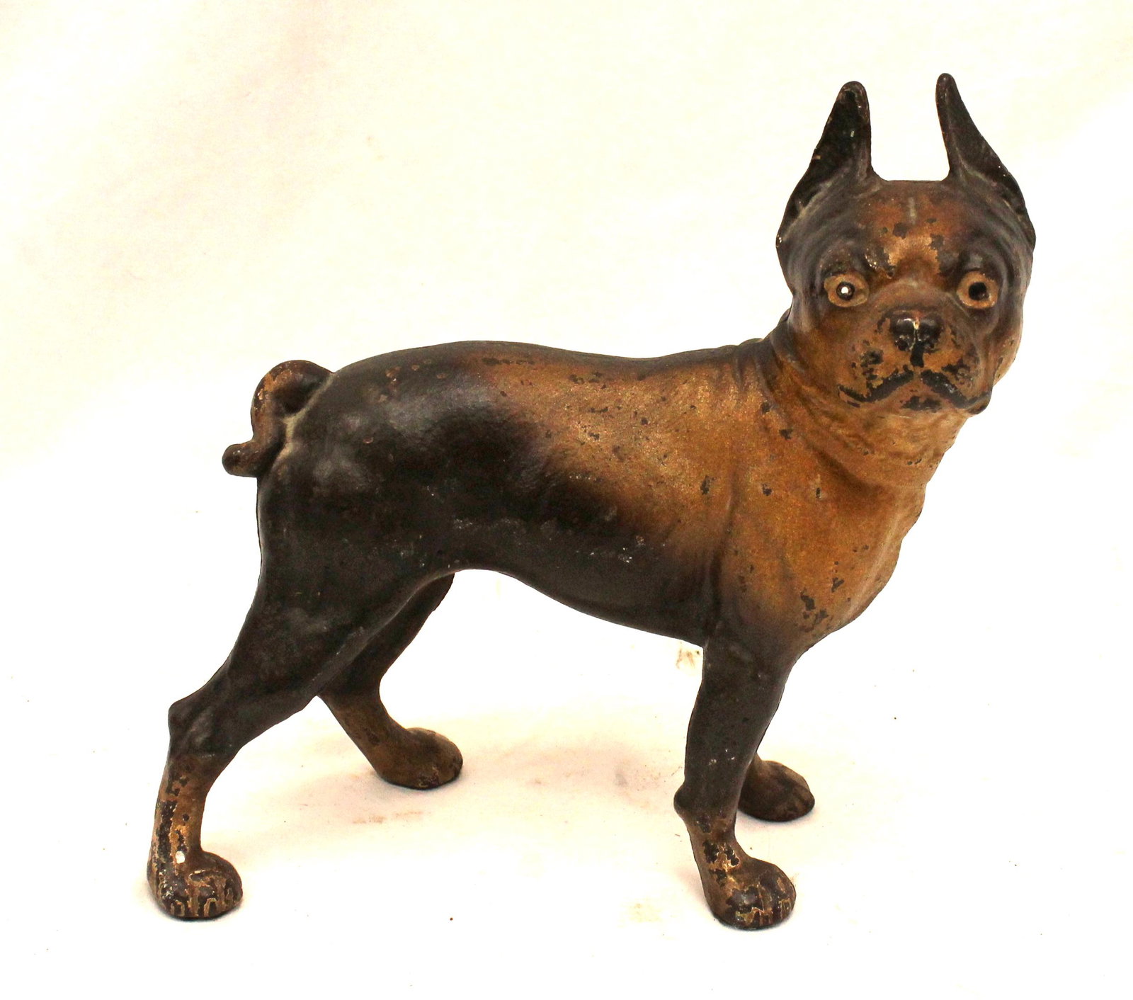 Cast iron & painted Boston terrier - 12" long: Cast iron & painted Boston terrier - 12" long