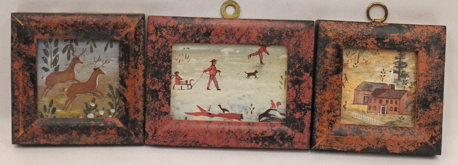 Lot of 3 framed miniature w/c's by Christopher Gurshin sgnd on verso & 1 dated '87 - approx framed (1 of 4)