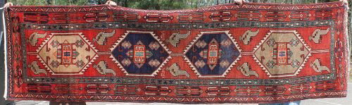 3'6"x12'4" semi-antique NW Persian sgnd & dated Ori: 3'6"x12'4" semi-antique NW Persian sgnd & dated Oriental corridor rug